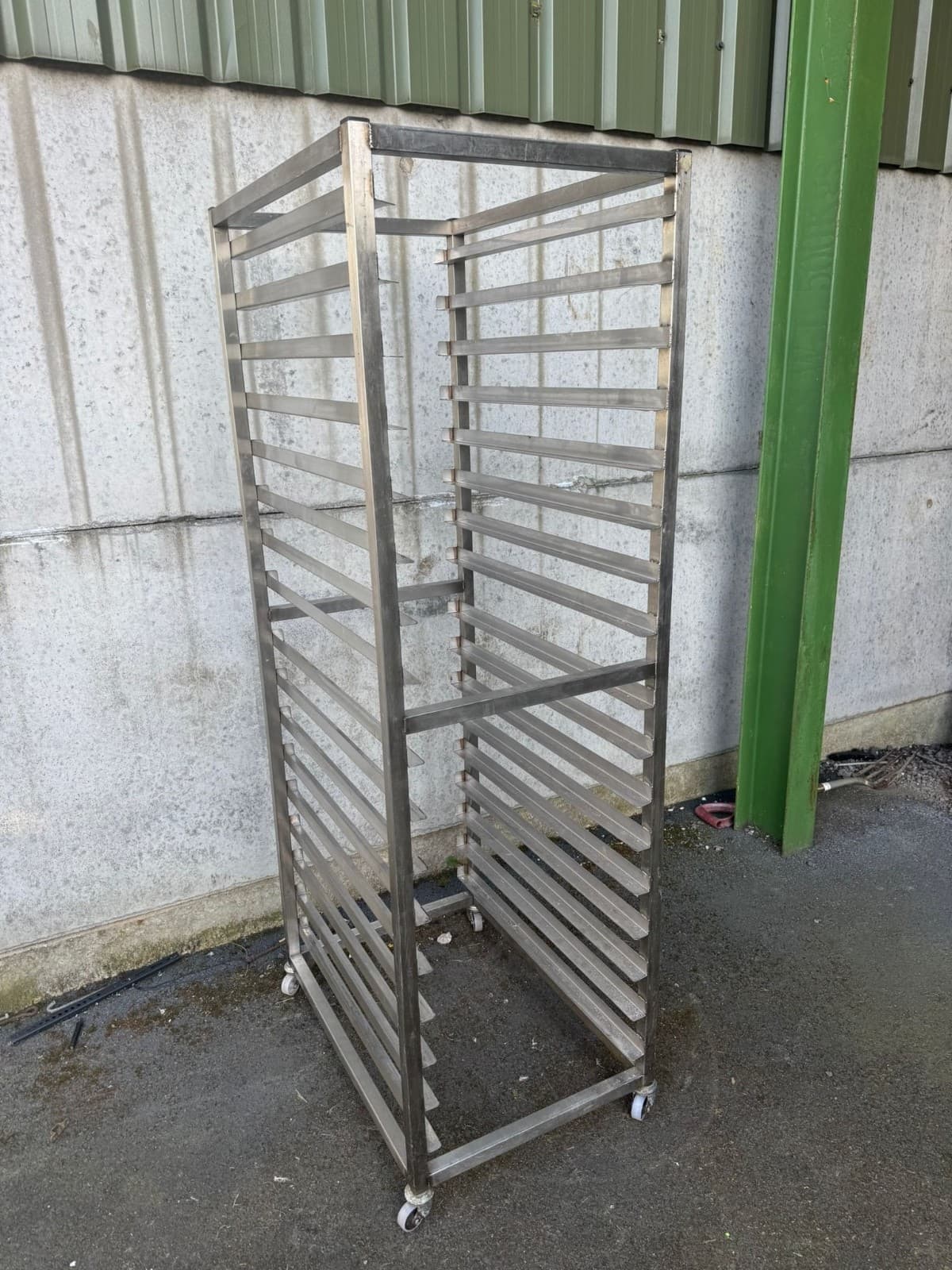 Wheeled Stainless Steel Bakery Rack 16 or 18 Runner 18x30 Inch Tray — photo 3
